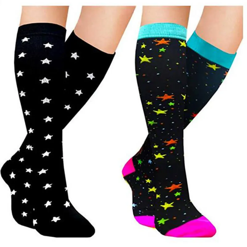 2-Pairs Star Version Compression Socks 20-25 mmHg for Man and Woman | ACTINPUT