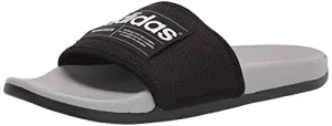 adidas unisex adult Adilette Comfort Slide Sandal, Black/White/Grey, 12 US