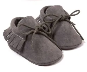 BABY MOCCASINS GREY