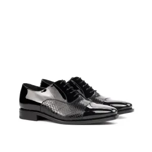 Black Patent & Python Oxford Shoes