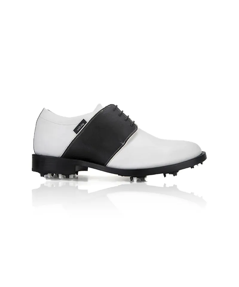 Giclee Men's Tour Player Premium Leather Golf Shoes - Black