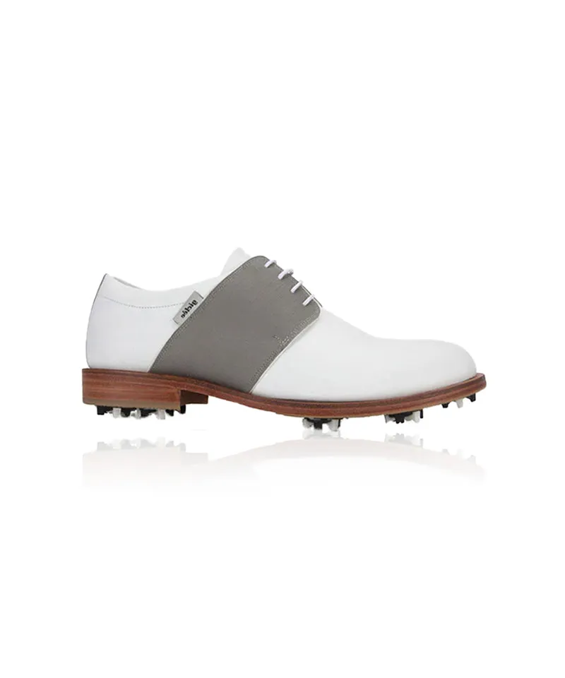 Giclee Men's Tour Player Premium Leather Golf Shoes - Gray