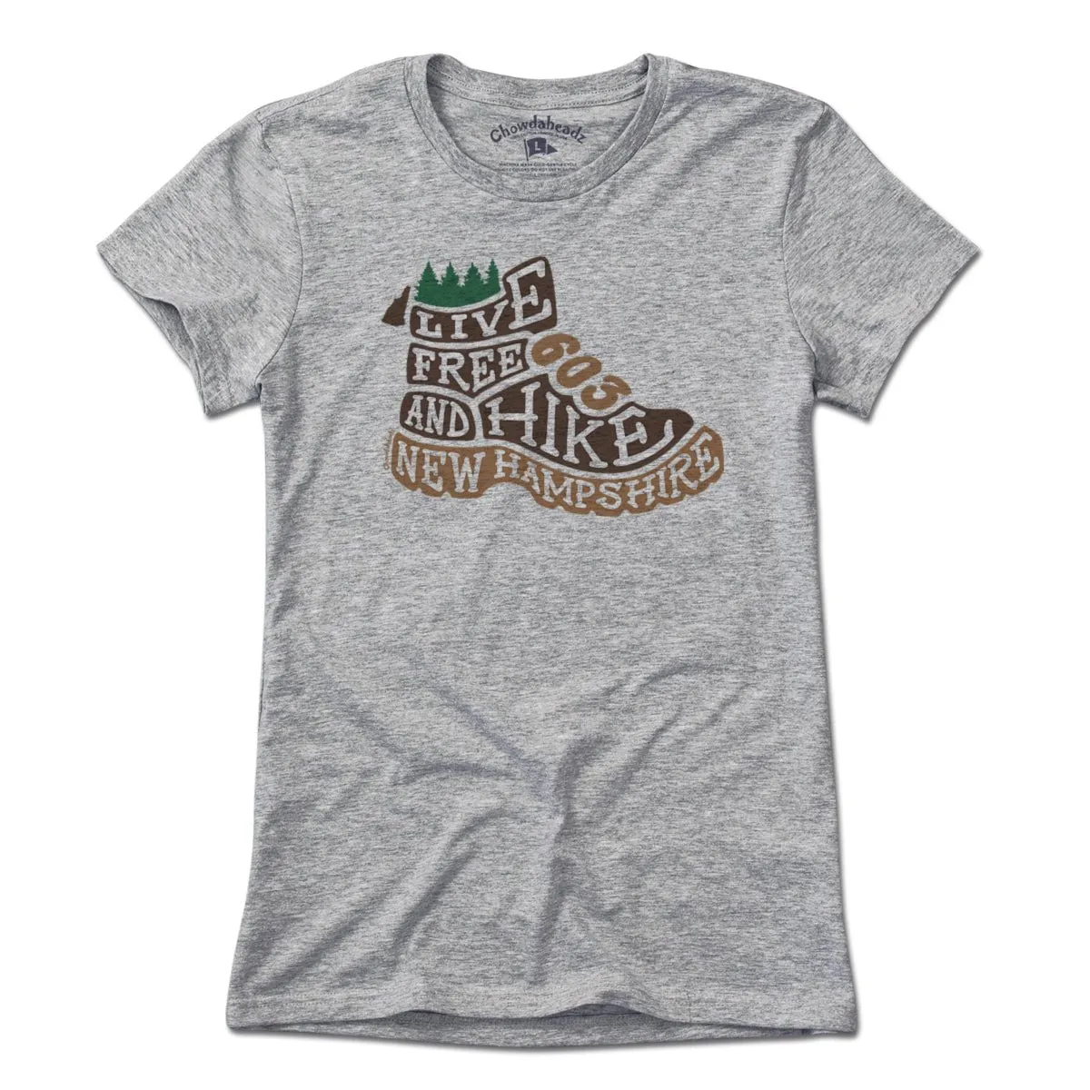 Live Free New Hampshire Hiking Boot T-Shirt