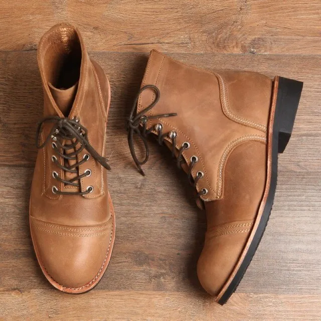 Men Outdoor  Cross-Tied Cowboy Motorcycle Boots