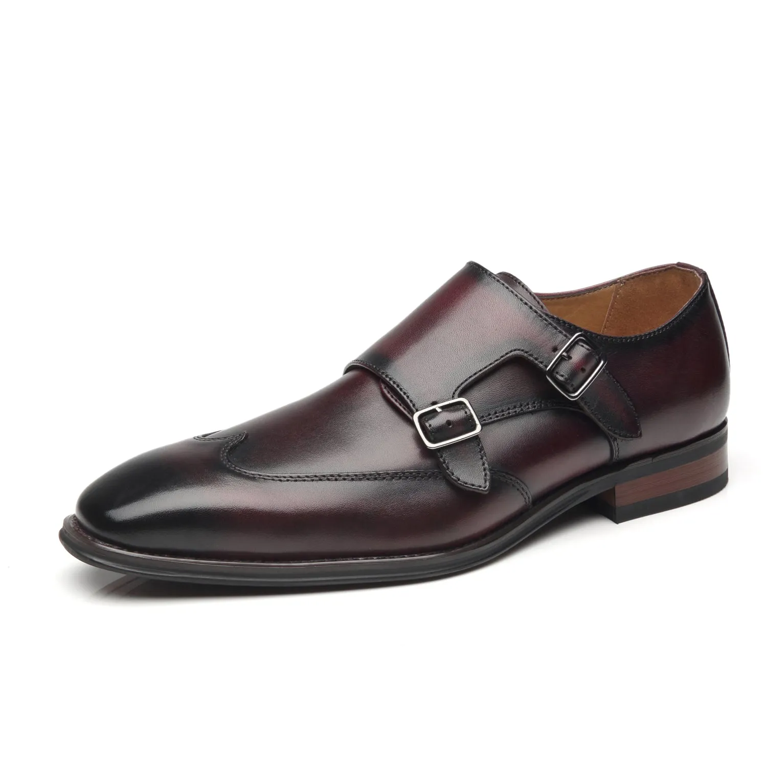 Men's Monk Strap Edna-1-burgundy