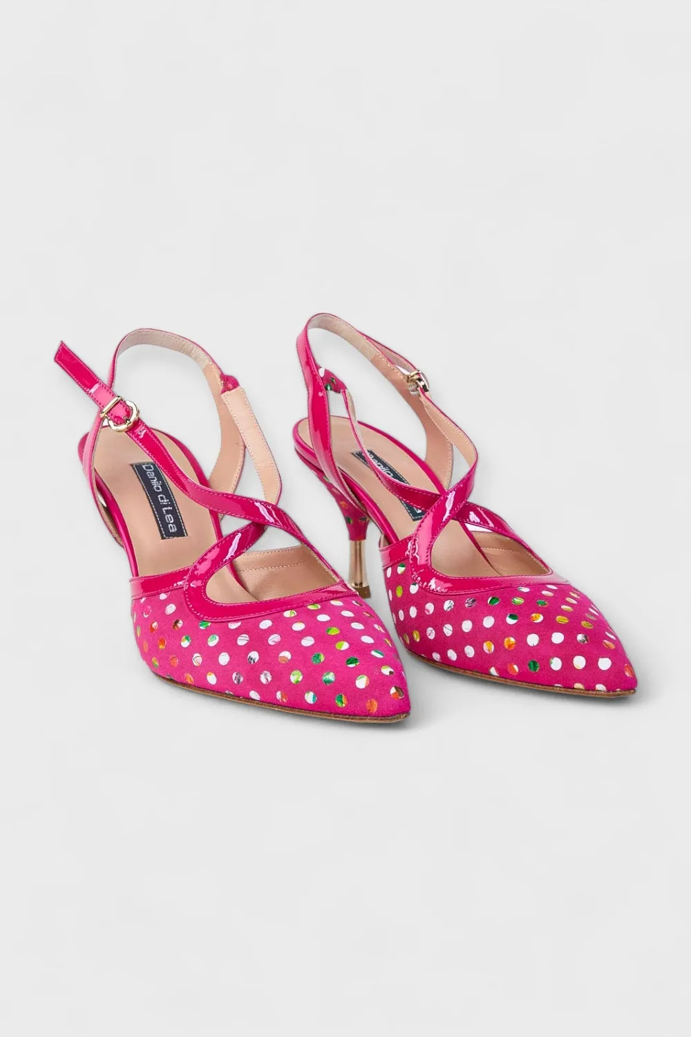 Rosa Polka Dot Suede Pumps