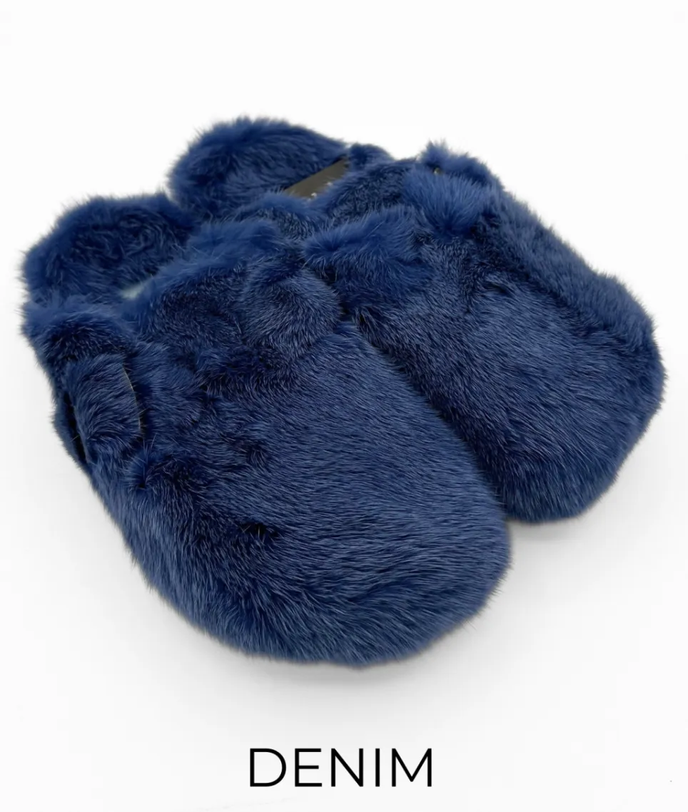 Slides, Clog Style Luxury Mink Shoes - Linda Richards - Style MKS03