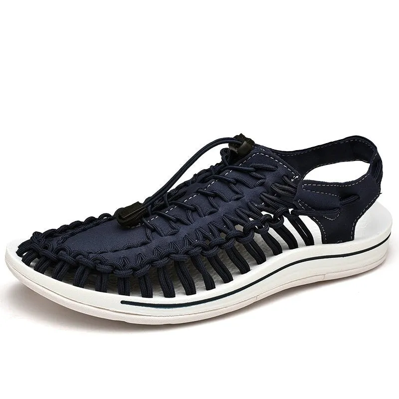Summer Men Sandals Fashion Handmade Weaving Design Breathable Casual Beach Shoes Outdoor Sandals