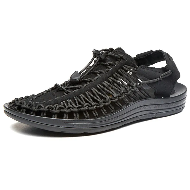 Summer Men Sandals Fashion Handmade Weaving Design Breathable Casual Beach Shoes Outdoor Sandals