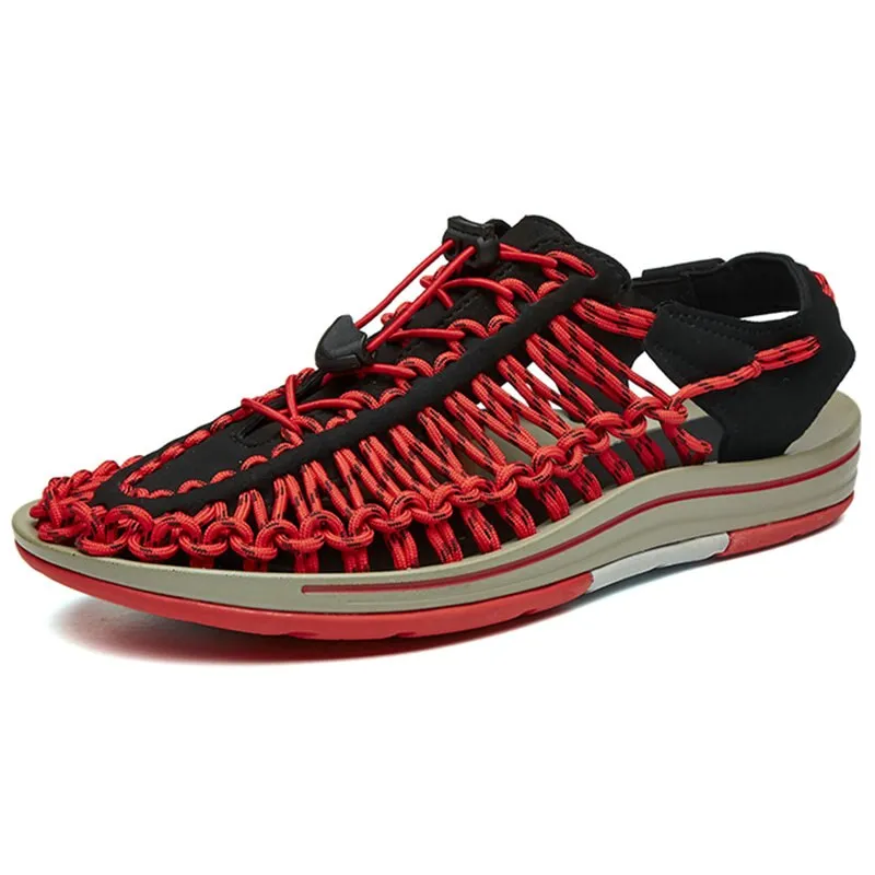 Summer Men Sandals Fashion Handmade Weaving Design Breathable Casual Beach Shoes Outdoor Sandals