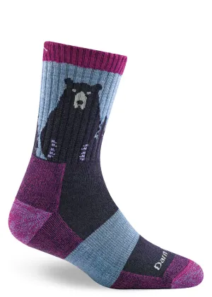 Women's Purple Bear Light Cushion Wool Hiking Socks